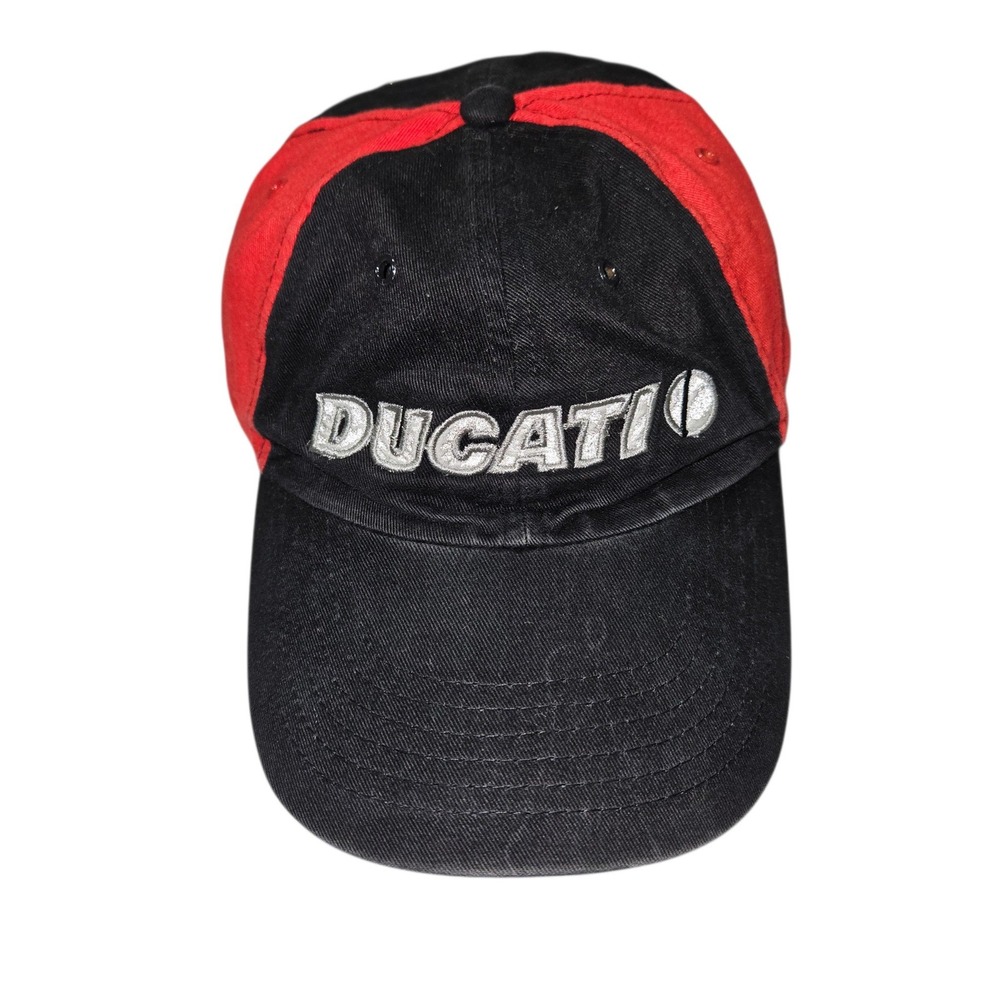 VTG Ducati Shell Advance Racing Strapback Hat Cap Black Red OSFM